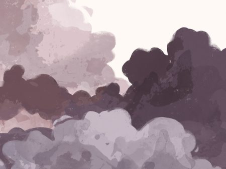 Papier peint nuages tendres à l’aquarelle