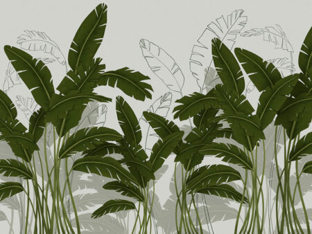 Papier peint tropical vert et or