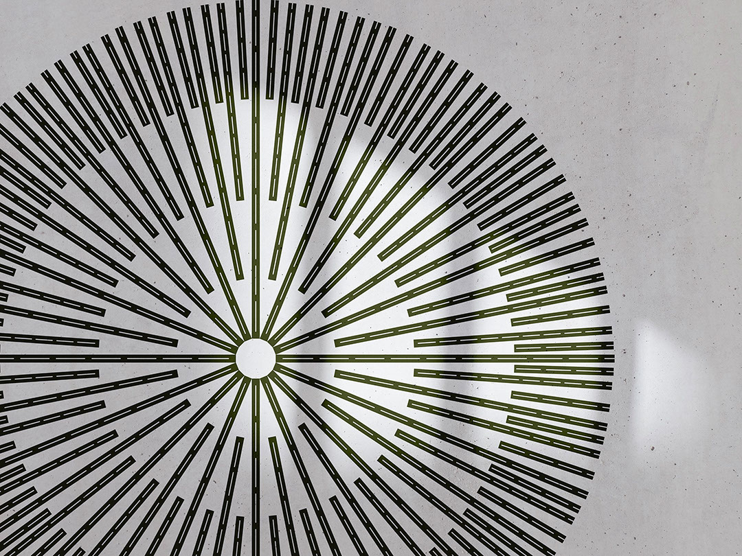 Papier peint asimétrique avec un cercle géométrique