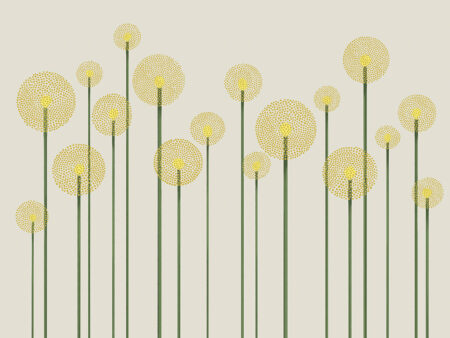 Papier peint pissenlits minimalistes illustrés