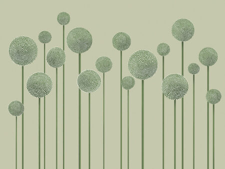 Papier peint pissenlits minimalistes illustrés