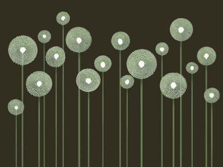 Papier peint pissenlits minimalistes illustrés