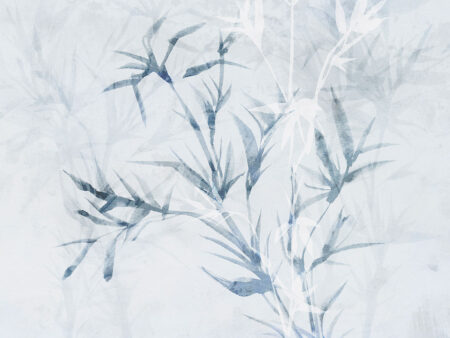 Papier peint floral asymétrique neutre dans le style Japandi