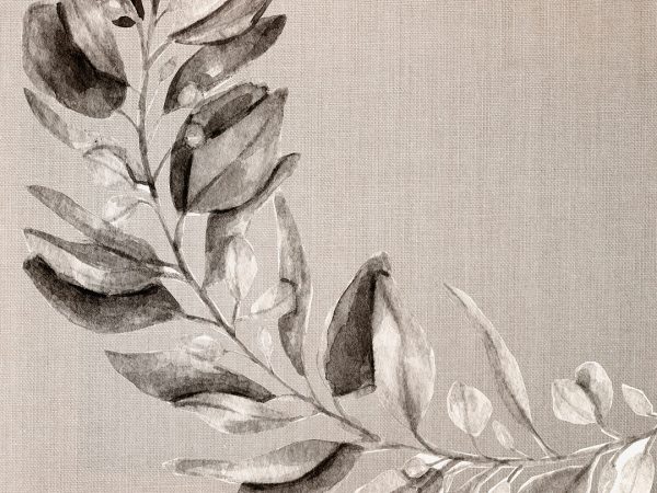 Papier peint surdimensionné branche de fleur aquarelle